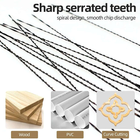 Pro Grade 48 Piece Jewelers Saw Blades Set With 6 Each Of Sizes 1 To 8 coping and spiral blades for metal wood acrylic, sharp serrated teeth