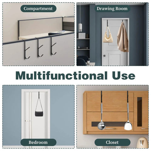 Two-Pack Double Coat Hooks For Cubicle Panels, Heavy Duty Coat Hangers For Offices in various room setups