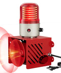 Rock Solid Heavy Duty Plug In Security Alarm With Blinding Led Strobe And Loud As Heck 120 Decibel Siren IP55 weatherproof housing view with LED strobe and speaker.