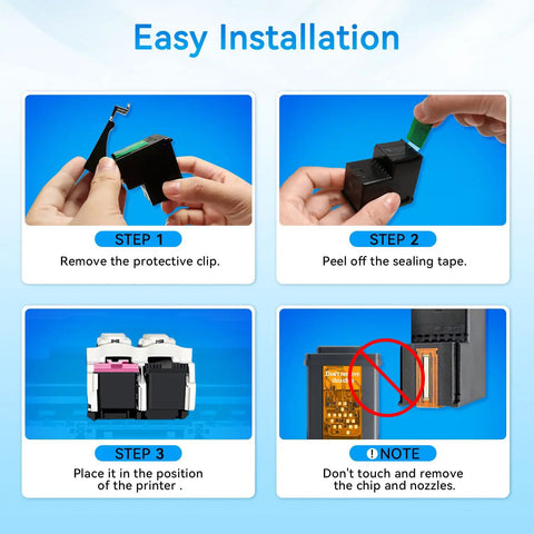 Step-by-step installation of 64XL Ink Cartridges Black And Color Combo Pack For 64 High Yield Replacement 2 Pack in printer