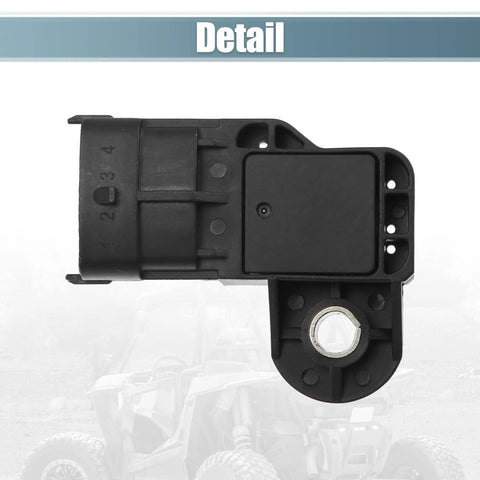 Badass Map Air Flow Sensor Replacement Fits Polaris Sportsman Ace Ranger Off Road Rig Conquer Gnarly Dirt Tracks Boost Intake Manifold Pressure Smooth Daily Engine Tuning, detailed view of black sensor