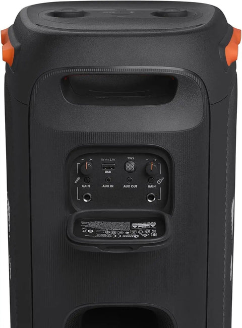 Back view of PartyBox 110 Portable Party Speaker With Built In Lights And Deep Bass 160W Power For All Day Outdoor And Indoor Parties