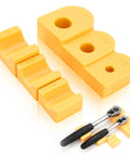 Magnetic Ratchet Organizer Kit 3 Pack Set with modular wrench holders and magnetic base fitting quarter, three eighth, and half inch ratchets.