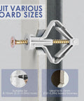 Heavy Duty Drywall Anchor Kit With 30 Self Tapping Screws For Hollow Walls Butterfly Expansion Fasteners in gypsum board