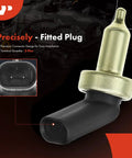 A-Premium coolant temperature sensor with 2-pin plug; side view showing metal stem and black connector for Mini Cooper
