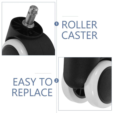 Smooth Operator Replacement Casters For Office And Gaming Chairs With 10mm Circlip Rod And Flawless 360 Spin Easy Peasy Install glides over carpet.