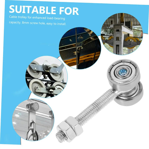 Top Shelf Double Bearing Sliding Door Roller Upgrade With Built Tough Steel For No Hassle Smooth Glide Window And Door Slide Hardware Supporting Up To 50kg Loads, close-up of roller with bolt.
