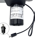 Solid Replacement Power Recliner Actuator Motor Model LMD6208C1 with label and 2-pin flat round connector for electric sofa.