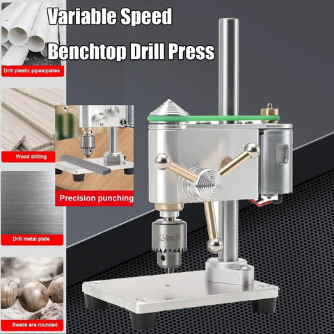 Mini Drill Press With Variable Speed Benchtop Portable Drill Press For Metal Wood DIY Jewelry Making And Crafts JT0 Chuck