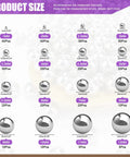 Slick Heavy Duty Chrome Steel Loose Bearing Balls 330 Piece Pack 16 Metric Sizes for bike hubs, showing sizes 1mm to 12mm.