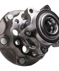 Premium Complete Front Left And Right Wheel Hub Bearing Assembly Set Direct Fit Heavy Duty Steel Core seen from the side.