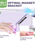 Multi Functional Handheld UV Nail Light With Cat Eye Magnet showing magnetic bracket feature and creating cat-eye gel effect