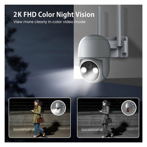 Hella Tough 5Mp Solar Wireless Ptz Security Camera With Ai Human Detection Auto Tracking Ip66 Waterproof And Dope Two Way Audio night mode with color video.