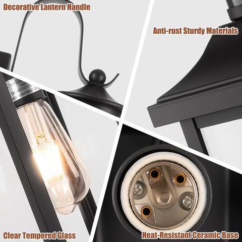 Hella Bright Motion Sensor Porch Light With Slick Dusk To Dawn Detection, showing sturdy materials and clear tempered glass.