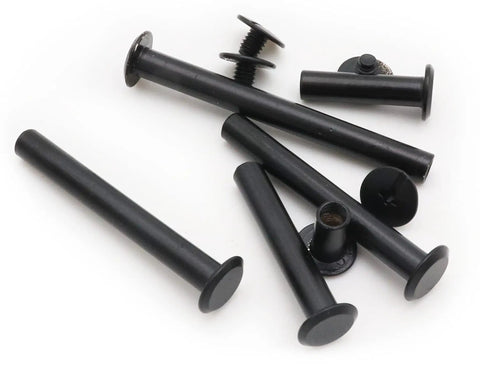 Top Shelf Chicago Bind Post Kit Featuring Five Handy M5 Lengths With Scratch Resistant Matte Black Coating, assorted black bind posts.
