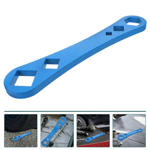 Heavy Duty Oil Drain Screw Removal Tool And 30mm Hexagonal Socket Wrench For Cars, blue steel wrench for oil filter maintenance.