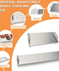 Adjustable Griddle Warming And Cooling Rack for 17 22 28 36 Inch Griddles Universal Stainless Steel with handles and vents