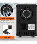 Back view showing cooling fan and fuse box of Powerful 30V 10A Variable DC Power Supply With 4 Digit LCD 300W.