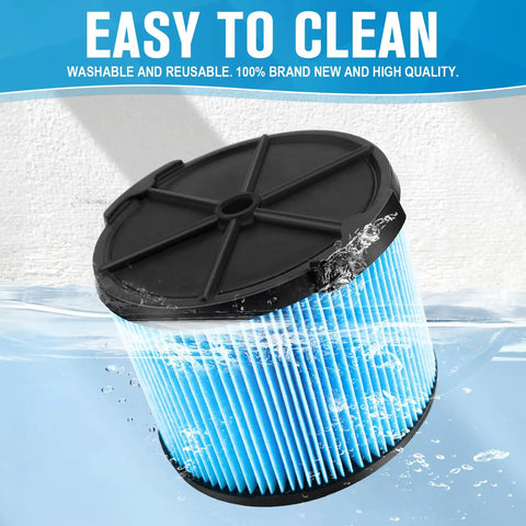 VF3500 Replacement Filter Two Pack For 4 Gallon Wet Dry Shop Vacuums 3 Layer Dust Filter being washed in water