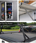 Built Like A Tank 1X3 Inch T Slotted Aluminum Extrusion Rail With Eight Wide Open Channels Clear Anodized Finish Heavy Duty Custom Machinist Frame Straight Smooth Glide mounted on various workshop setups.