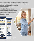 Two Piece Drywall Repair Paste Kit With Heavy Duty Scraper For Quick Hole And Crack Patching Zero Fuss Blending For A Flawless Smooth Surface Before Painting Touchups, woman applying cream to wall.