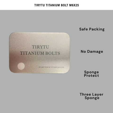 M6 X 25 Millimeter Titanium Bolts packaging with three layer sponge protection, marked safe for no damage.