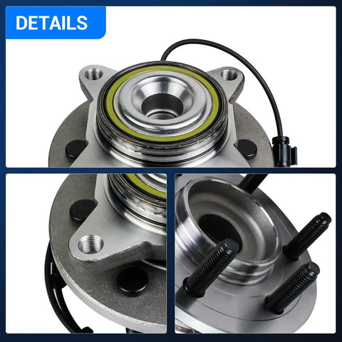 Front Wheel Hub Assembly Direct Fit Upgrade for 2003-2006 Ford Expedition and 2003-2006 Lincoln Navigator 2WD close-up view.