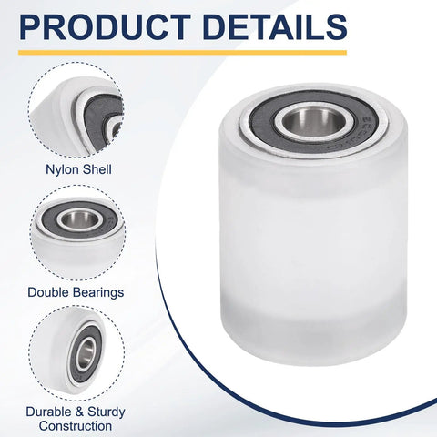 Close-up of Two Pack Hella Smooth Nylon Roller Wheel with double bearings, showing nylon shell and construction details.
