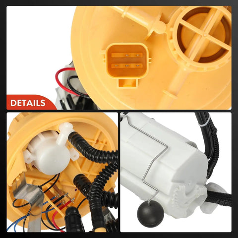 Close-up of Heavy Duty 5 Pin Electric Fuel Pump Module Assembly showing detailed wiring and connector for Volvo S60 V70 XC90 S80 XC70.