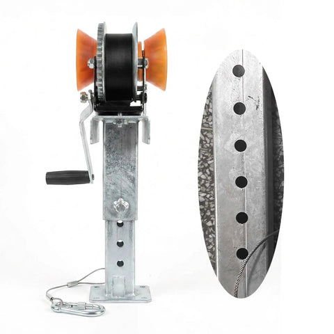 Six Level Adjustable Boat Trailer Winch Stand With 17.3 To 22.0 Inch Post Range showing side view and adjustment holes.