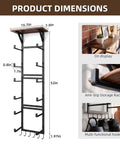 Multi Deck Skateboard Rack Wall Mount Display Hanger With Solid Wood Top Shelf And Rubber Grip Pads dimensions chart