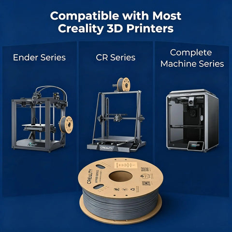 Premium Abs 3D Printer Filament 1.75Mm 1Kg White, displayed with Creality Ender, CR, and Complete Machine Series printers.