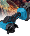 Knockout 3 Inch Cordless Mini Circular Saw And Angle Grinder Hybrid with battery for cutting metal and wood while on site.