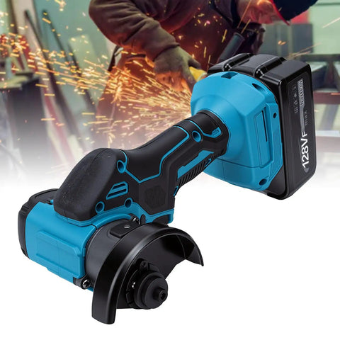 Knockout 3 Inch Cordless Mini Circular Saw And Angle Grinder Hybrid with battery for cutting metal and wood while on site.