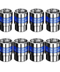 8 Piece Hex Socket Wrench Bit Set With No Slip Grip And Slick Chrome Finish Heavy Duty Precision Drive Bits grouped together.