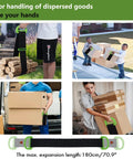 Heavy Duty Padded Moving Straps And Lifting Harness For Couches Furniture And Appliances Ergonomic Shoulder Gear shown in use with boxes.