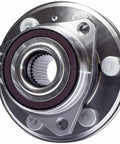 Built Tough Wheel Hub Bearing Assembly for Cadillac SRX and Saab 9 4X, front view with silver finish and seal.