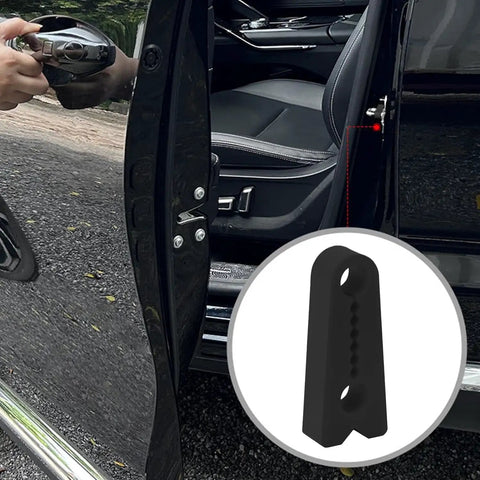 Heavy Duty Silicone Car Door Lock Damper For Ford F-150 2021 2022 2023 2024 2025 2026 close-up of black rubber pad installation.