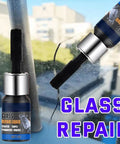 3 Pcs Universal Phone Screen Scratch Removal Gel next to a scratched window, showcasing glass repair liquid for quick fixes.