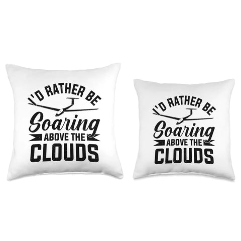 Throw Pillow For Sailplane Pilot And Plane Nerd With Soaring Glider Theme Gift For Flight Lovers And Glider Fans Great Gift