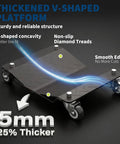 Heavy Duty Car Wheel Dolly Set Of 4 Featuring Rock Solid Steel Platform And Smooth Rolling Casters For Effortless Auto Moving, thickened V-shaped platform.