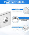 One Hundred M6 Square Nuts Built Tough From Quality Carbon Steel With Zinc Plating For Zero Hassle Fixes And Rock Solid Mounts, showcasing a durable square nut design.
