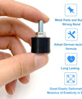 Road Warrior Style 4 Pack M6 Rubber Isolator Mounts Single Stud, hand holding a black rubber vibration dampener with metal stud.
