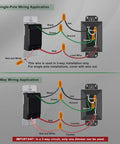 Wiring diagram for 6 Pack Ultra Slim Dimmer Light Switch For LED CFL And Incandescent Lights Easy Install 15A 120V 60Hz Single Pole Or 3 Way