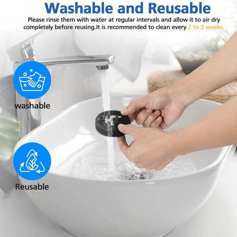 Hands washing a Premium Sponge Filter Replacement For PowerSeries 16V 20V Cordless Stick Vacuums BHFEA420J BHFEA520J BHFEA18D1