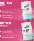 Hot Tub Water Balancing Kit With Fifty Test Strips Kickstarts Your Spa Game With pH Adjusters Alkalinity Boosters And Calcium Hardness Increaser To Banish Cloudy Water And Keep Skin Happy All Season Long, featuring pH Up and Down products.
