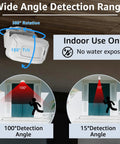 Wireless Motion Sensor Door Chime With 4 LED Indicators And Vibration No Drill Easy Install Doorbell Alarm For Home Office Store School 17 Ringtones And Syncable Alerts Indoor Use, 360° tilt sensor