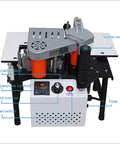 Benchtop Edge Bander Portable Woodworking Banding Machine with control panel, 1200W, compact tool, for straight and arc edges.