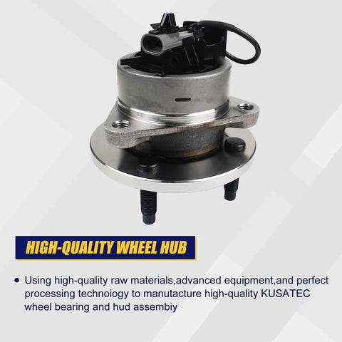 Two Pcs Front Wheel Bearing And Hub Assembly Replaces Chevrolet Cobalt 2005 To 2010 Pontiac G5 Pursuit close-up of wheel hub with electronic connector.