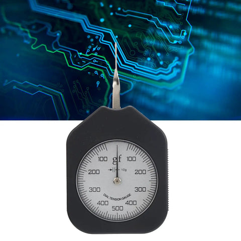 Portable Gram Tension Meter Single Pointer Dynamometer With 500G Range For Dead Simple Pull Force Testing, showing dial gauge.